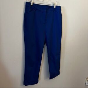 Chico's Blue Cropped Ankle Pants with Sleek Silhouette